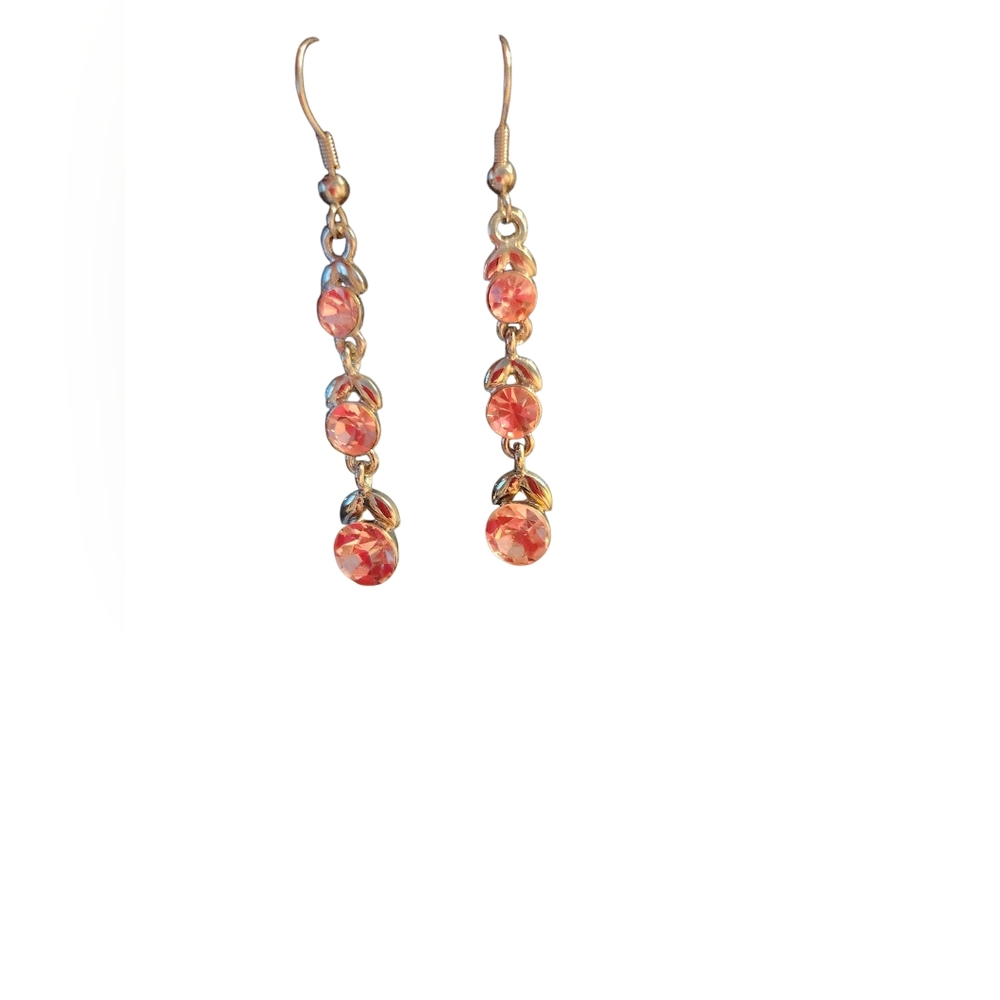 Avenue Gold and Pink Drop Earrings
